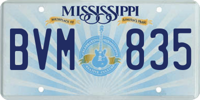MS license plate BVM835