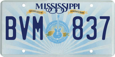 MS license plate BVM837