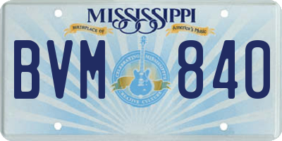 MS license plate BVM840