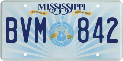 MS license plate BVM842