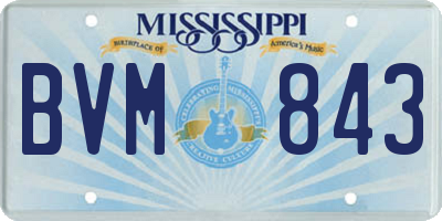 MS license plate BVM843