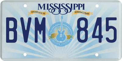 MS license plate BVM845