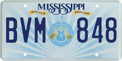 MS license plate BVM848