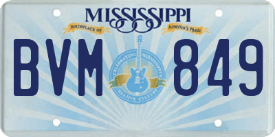 MS license plate BVM849