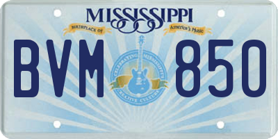MS license plate BVM850