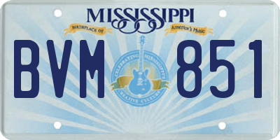 MS license plate BVM851