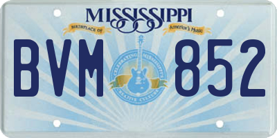 MS license plate BVM852