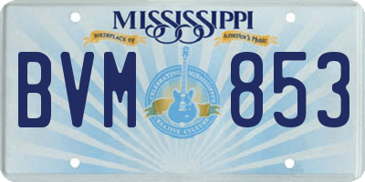 MS license plate BVM853