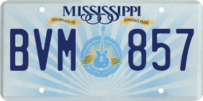 MS license plate BVM857