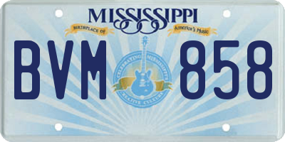MS license plate BVM858