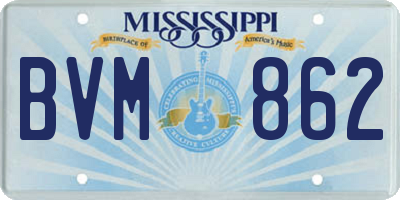 MS license plate BVM862