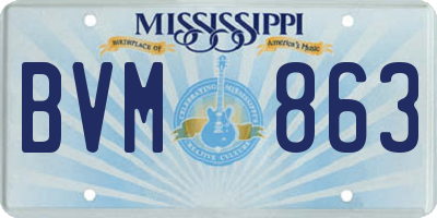 MS license plate BVM863