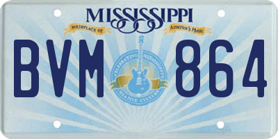 MS license plate BVM864