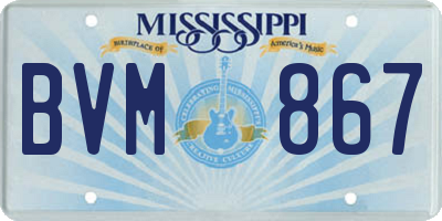 MS license plate BVM867