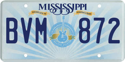 MS license plate BVM872
