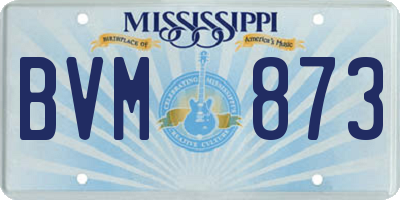MS license plate BVM873