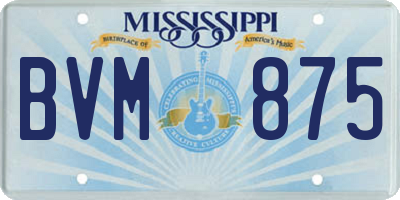 MS license plate BVM875