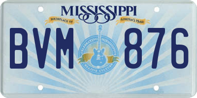 MS license plate BVM876