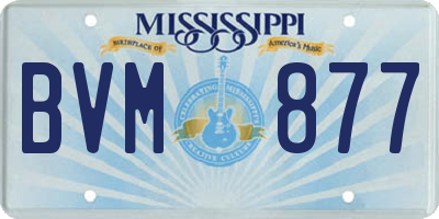 MS license plate BVM877