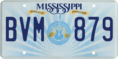 MS license plate BVM879