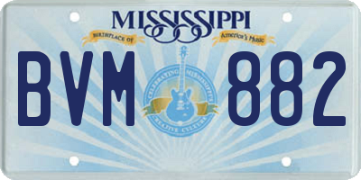 MS license plate BVM882
