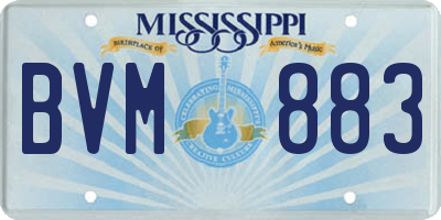 MS license plate BVM883