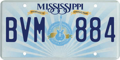 MS license plate BVM884