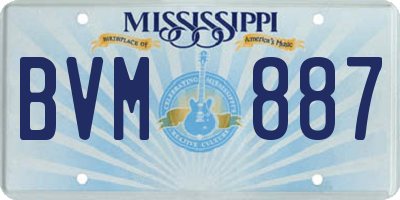 MS license plate BVM887