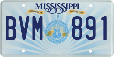 MS license plate BVM891