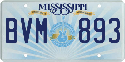 MS license plate BVM893