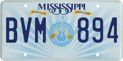 MS license plate BVM894
