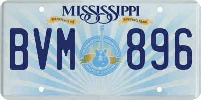 MS license plate BVM896