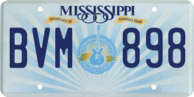 MS license plate BVM898