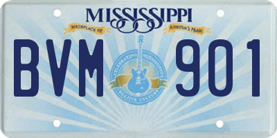 MS license plate BVM901