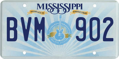 MS license plate BVM902