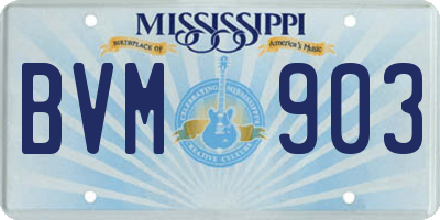 MS license plate BVM903