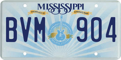 MS license plate BVM904