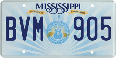 MS license plate BVM905