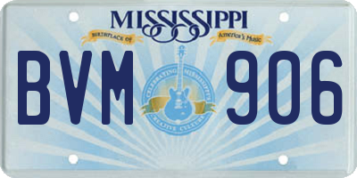 MS license plate BVM906