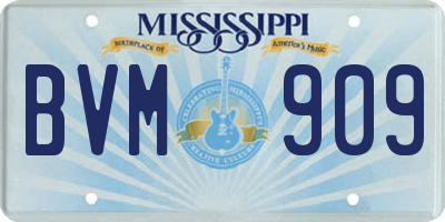 MS license plate BVM909