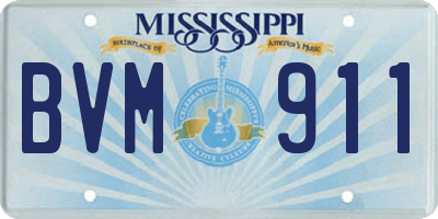 MS license plate BVM911