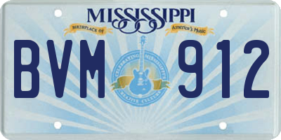 MS license plate BVM912