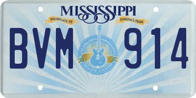 MS license plate BVM914
