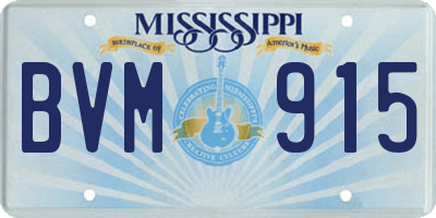 MS license plate BVM915
