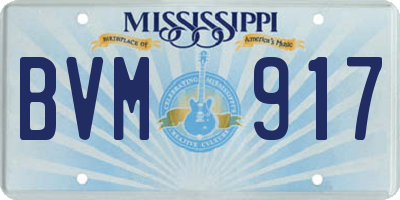 MS license plate BVM917