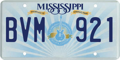 MS license plate BVM921