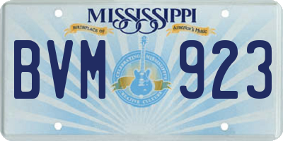 MS license plate BVM923