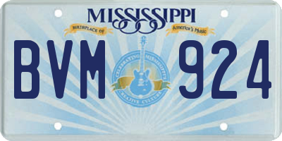MS license plate BVM924