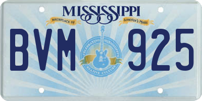 MS license plate BVM925