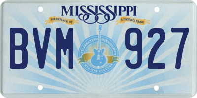 MS license plate BVM927